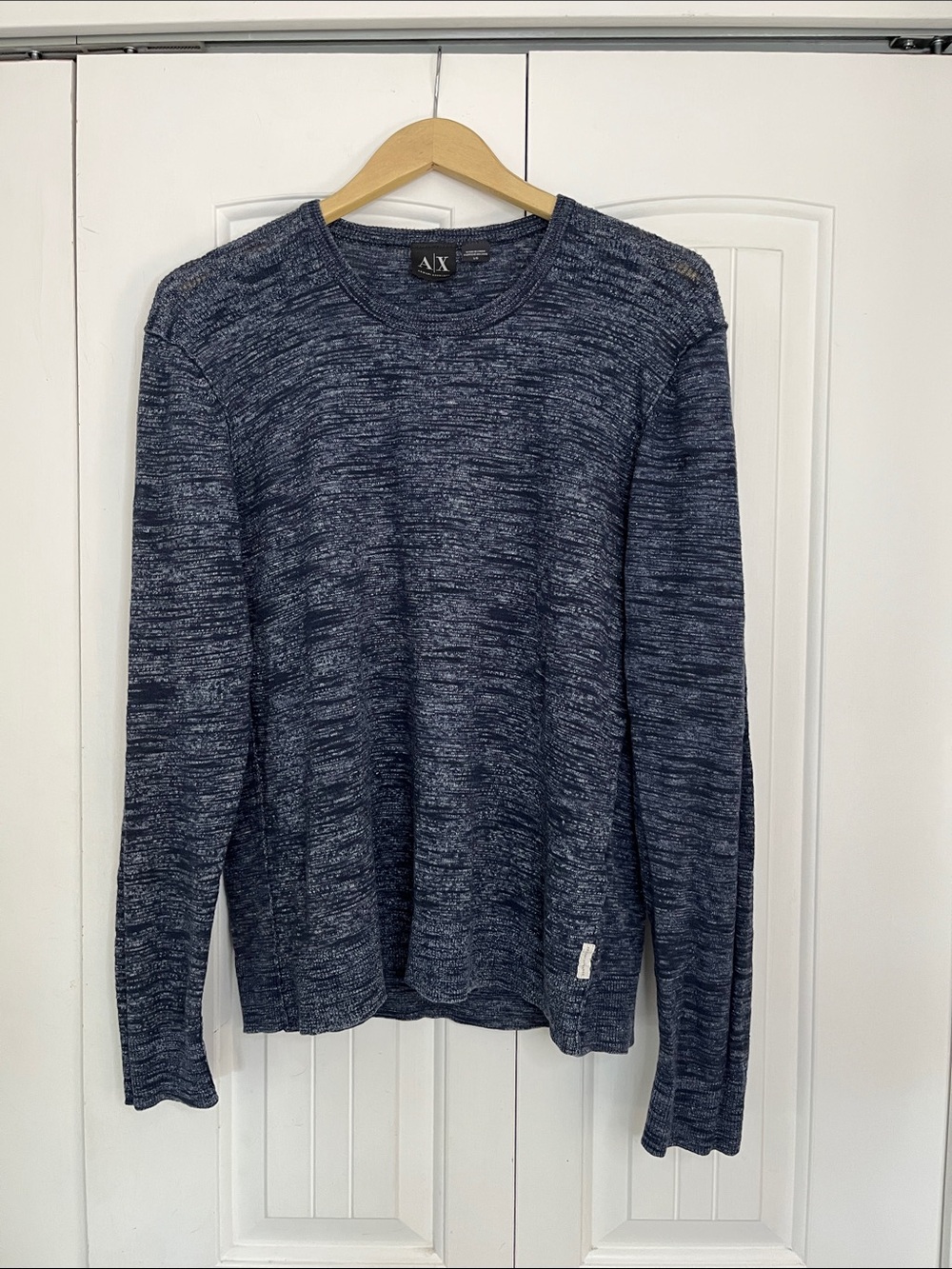 Armani Exchange, Heathered Blue Sweater, Size Large